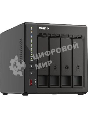 Сетевое хранилище SMB QNAP TS-453E-8G NAS, 4-tray w/o HDD. 2xHDMI-port. 4-core Celeron J6412 2-2.6 GHz, 8Gb DDR, 2x2.5Gb LAN, 2 x M.2 2280 PCIe Gen 3 x2, 2x USB 3.2 Gen 2 (10Gbps) Port, 2x USB 2.0 port