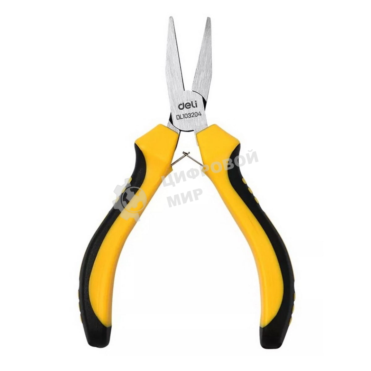 Мини-тонкогубцы Deli DL103204 160мм, двухкомпонентная рукоять