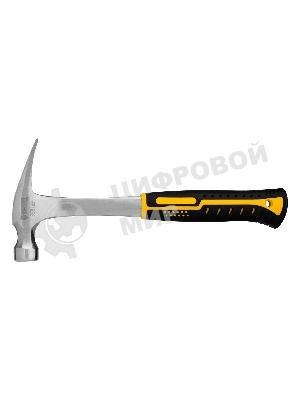 Молоток-гвоздодер Denzel 350 г, цельнометаллический, двухкомпонентная рукоятка