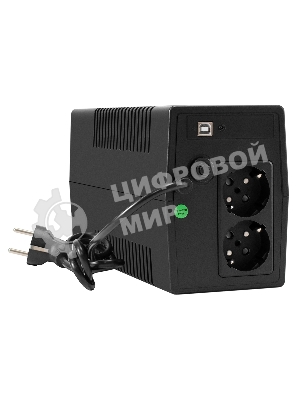 Источник бесперебойного питания ExeGate Smart LB-1000.LCD.AVR.2SH.USB (1000VA/650W, LCD, AVR, 2*Schuko, USB, батарея 12V 9Ah, черный)