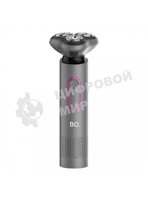 Электробритва BQ SV1008 Gray-Pink. Мощность 5 Вт/Время зарядки 90 минут/Время беспроводной работы 90 минут/Влагозащита IPX6/Электропитание 110-240 В, 50-60 Гц/Ротационная головка бритвы/Мощный мотор/Индикатор заряда батареи/Портативная база для подзарядки/3 насадки в комплекте