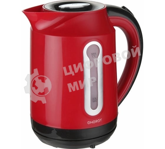 Чайник Energy E-210 1.7 л пластик,красный, 1850-2200 Вт, (153084)