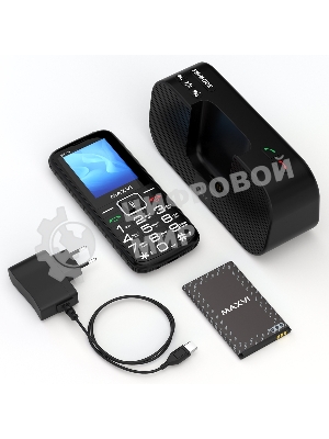 Мобильный телефон Maxvi RT-04 + док-станция, черный