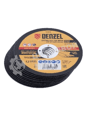 Круг отрезной по металлу Denzel WA60TBF 125х1.0х22.2мм в метал.банке, 10шт.