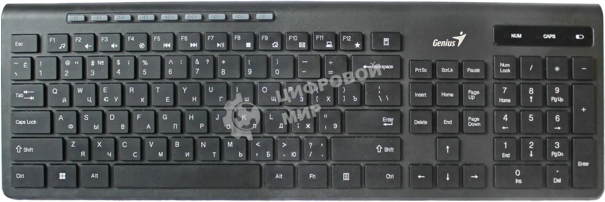 Клавиатура беспроводная Genius SlimStar 7230, USB, Радиоканал, черный