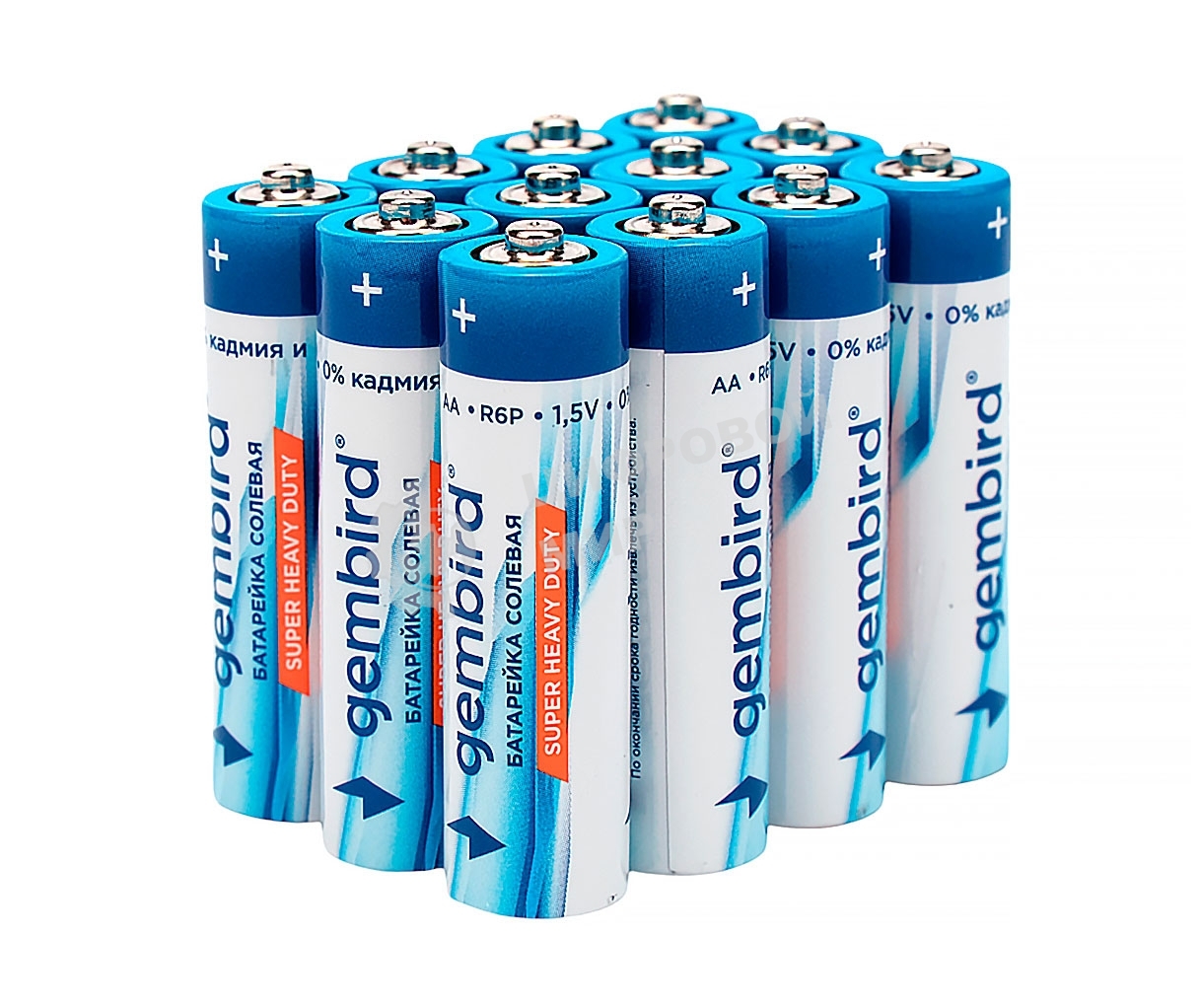 Батарейки солевые Gembird GB-R6P-12F, тип AA, 12шт, пленка