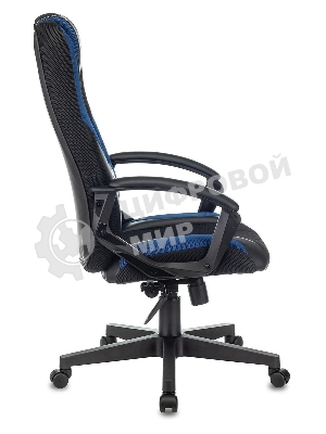 Кресло игровое Zombie 9 черный/синий, искусст.кожа/ткань, крестовина пластик