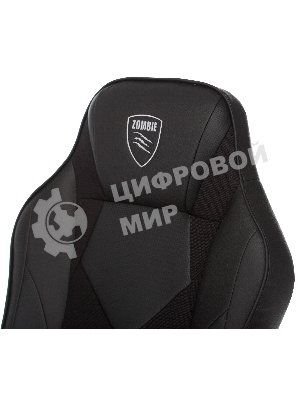 Кресло игровое Zombie GAME 17 черный, текстиль/эко.кожа, крестовина пластик