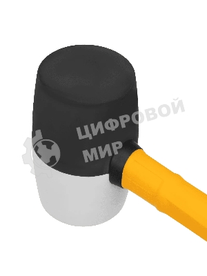 Киянка резиновая Denzel 680 г, черно-белая, фибергласовая рукоятка c TPR покрытием