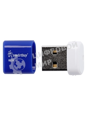 Флешка USB Smartbuy Lara Blue (SB8GBLara-B), 8Gb, USB 2.0, R/W 15/5, белый/синий