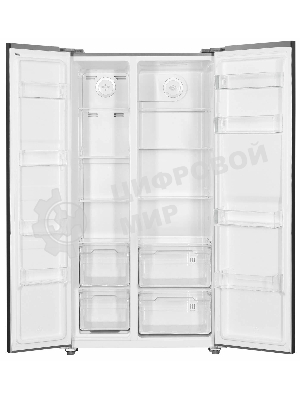 Холодильник Kraft KF-MS5701DI темно-серый двухкамерный 372/198л морозилка сбоку, Side by Side