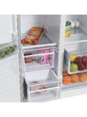 Холодильник Hyundai CS4505F черная сталь двухкамерный Side by Side 271/165л морозилка сбоку