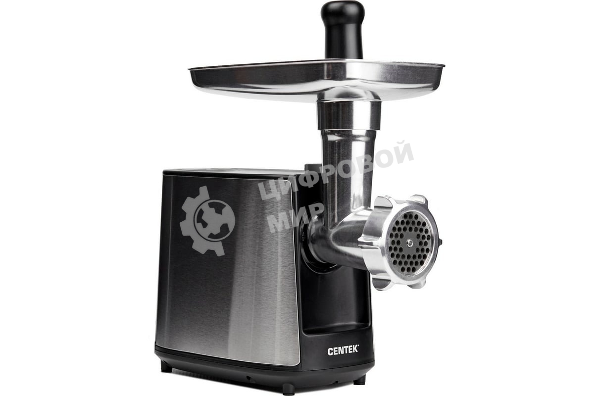 Мясорубка электрическая Centek CT-1617 серый, 2000 Вт, 2.0 кг/мин, реверс, защита от перегрузки, металлический лоток, насадки - 4