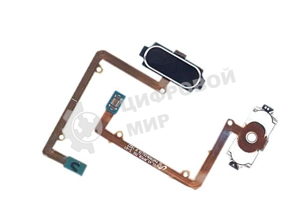 Кнопка HOME в сборе с механизмом и шлейфом для Samsung A510, черная
