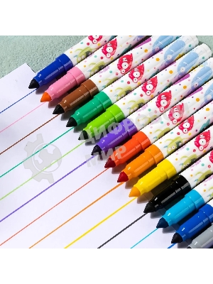 Фломастеры Deli EC155-24, пулевидный пишущий наконечник, 24 цвета, коробка с европодвесом