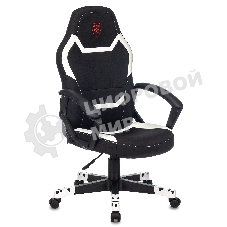 Кресло Zombie 10 черный/белый, экокожа, 120 кг, механизм качания