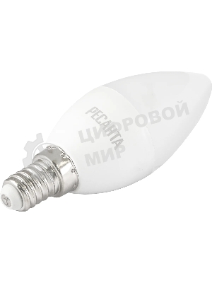 Лампа светодиодная Ресанта LL-R-C37-6W-230-3K-E14 свеча, 6 Вт, теплый, Е14