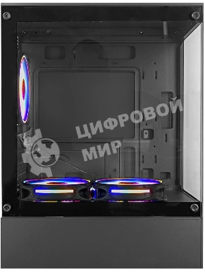 Компьютерный корпус Ginzzu CL475 mATX FAN 3*12LC4 передняя панель Стекло