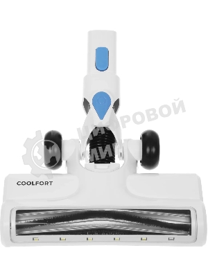 Пылесос вертикальный Coolfort CF-3006 белый/голубой, питание от аккумулятора, 130 вт, уборка сухая, пылесборник 0.5 л, работа от АКБ max 30 мин.