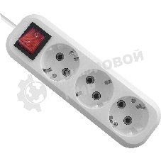 Удлинитель с заземлением Defender L330 16 А,1.5 м, заземление, выключатель