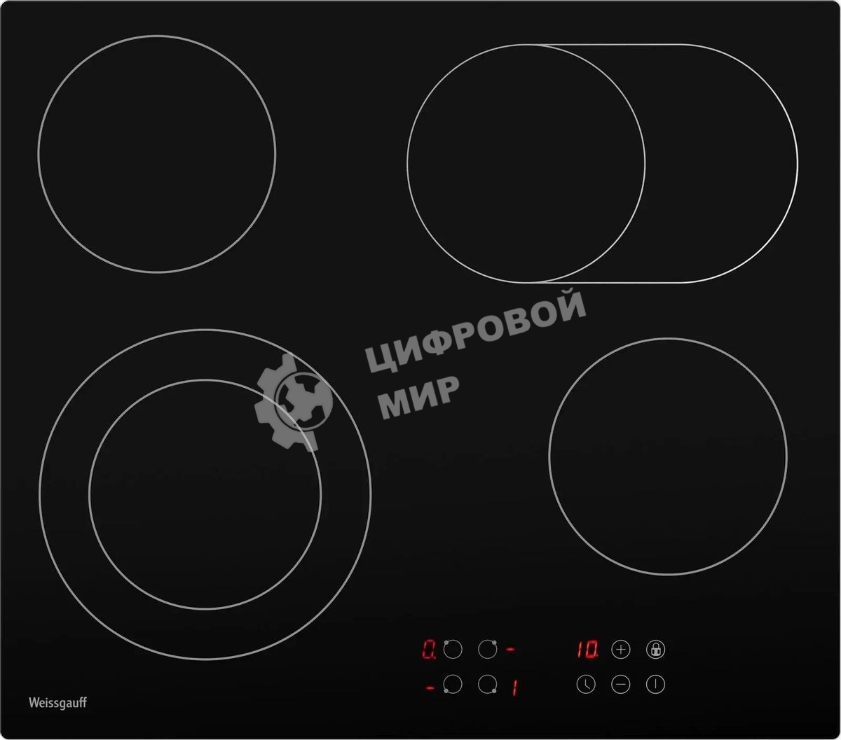 Электрическая варочная панель Weissgauff HV 640 BA, Hi-Light, независимая, черный