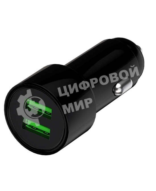 Автомобильное зарядное устройство Maxvi CCM-PS242 Plus T 2хUSB 2.4А + кабель Type-C 1м, черный