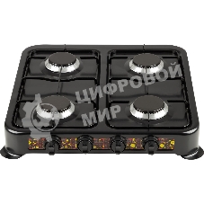 Плита настольная газовая Energy EN-004B чёрный, 6,4 кВт, газовая горелка, конфорки - 4, эмалированная сталь, поворотные переключатели