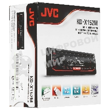 Автомагнитола JVC KD-X152M, 1 DIN, USB Type-A, AUX, съёмная панель