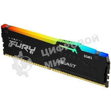 Оперативная память Kingston Fury Beast, DDR5, 16GB (1x16GB), 5200MHz, CL40, DIMM, с радиаторами, RGB, черный