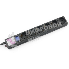 Сетевой фильтр Powercube SPG6-B-3M 3м, 6 розеток, черный, коробка