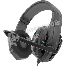 Гарнитура Oklick HS-L355G чёрный, проводная, 3.5 мм, подсветка