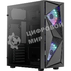 Компьютерный корпус Aerocool/Formula Glider Cosmo V1 без БП, ATX, боковое окно (закаленное стекло), черный