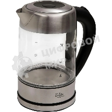 Чайник электрический Oasis K-7GS стальной+черный 1,7л. 2200Вт