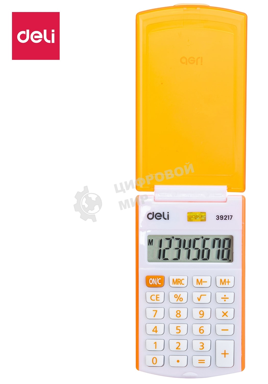 Калькулятор карманный Deli E39217/OR оранжевый 8-разр.