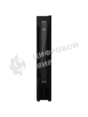 Винный шкаф Kuppersberg RBW 15, встраиваемый, High-Tech, ВхШхГ 87х15х52.5 см, объем 20 л, вместимость 7 бутылок, диапазон температуры 5-20 градусов, механическое открытие двери, LED дисплей, уровень шума 39 дБ, черный