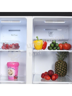 Холодильник Hyundai CS4505F черная сталь двухкамерный Side by Side 271/165л морозилка сбоку