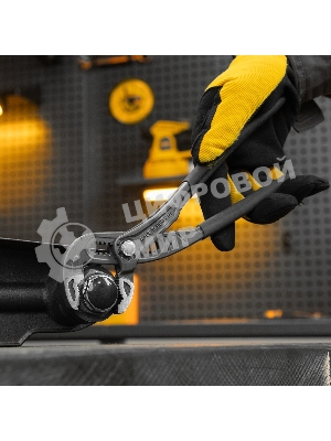 Клещи переставные Denzel кнопочный механизм, обливные рукоятки, 250 мм