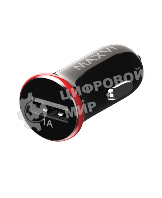Автомобильное зарядное устройство Maxvi CCM-101BR USB 1А черно-красный
