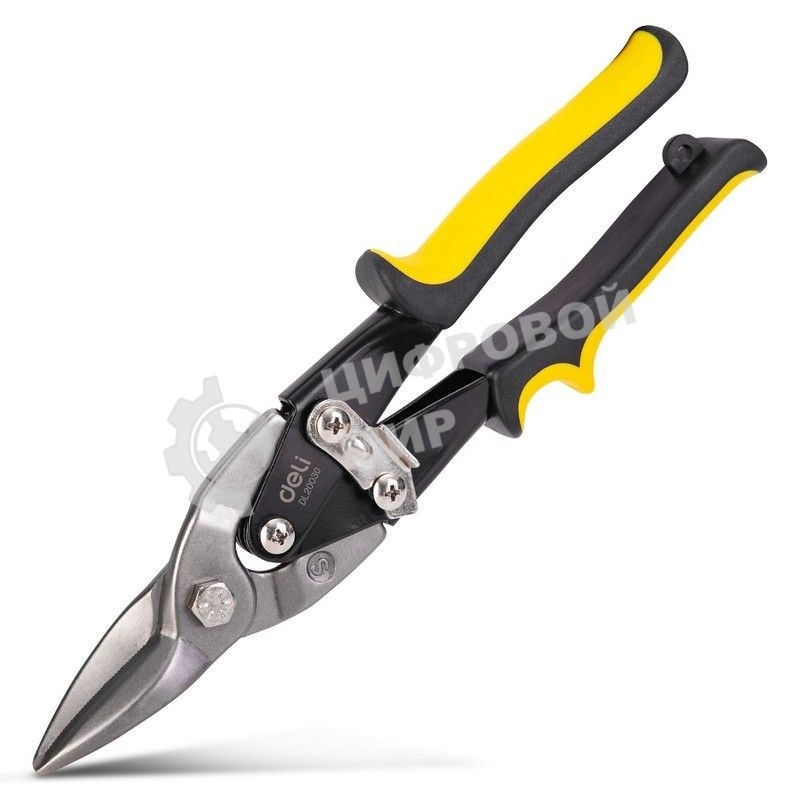 Ножницы по металлу Deli DL20030 Режущая кромка Cr-V с высокочастотной термообработкой. Двухкомпонентная ручка.