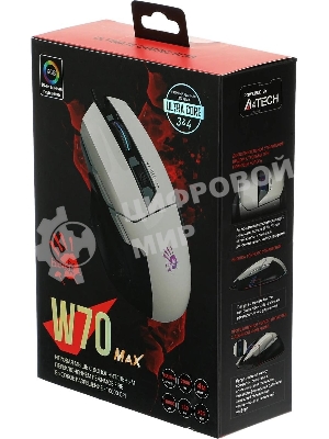 Мышь проводная A4Tech Bloody W70 Max белый, 10000 dpi, USB, кнопки - 9