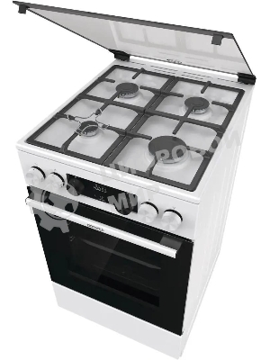 Плита Газовая Gorenje GGI5C22WF, газовая духовка, стеклянная крышка, чугун, белый