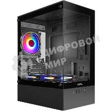 Компьютерный корпус Ginzzu CL475 mATX FAN 3*12LC4 передняя панель Стекло