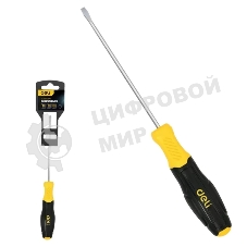 Отвертка шлицевая Deli DL6350751N 5х75мм сталь Cr-V, двухкомпонентная прорезиненная рукоять