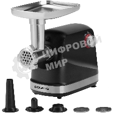 Мясорубка электрическая Polaris PMG 2582 черный, 2500 Вт, 2.7 кг/мин, реверс, защита от перегрузки, металлический лоток, насадки - 5