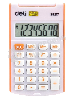 Калькулятор карманный Deli E39217/OR оранжевый 8-разр.