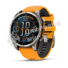 Смарт-часы Garmin Fenix 8 AMOLED Sapphire титановый серый, оранжевый 47мм