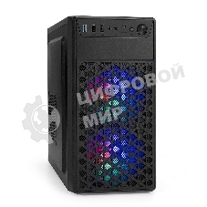 Компьютерный корпус Minitower ExeGate mEVO-7803-XP500 (mATX, БП XP500 с вент. 12см, 2*USB+1*USB 3.0, HD аудио, черный, 2 вент. 12см с RGb подсветкой)