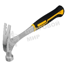 Молоток-гвоздодер Denzel 350 г, цельнометаллический, двухкомпонентная рукоятка