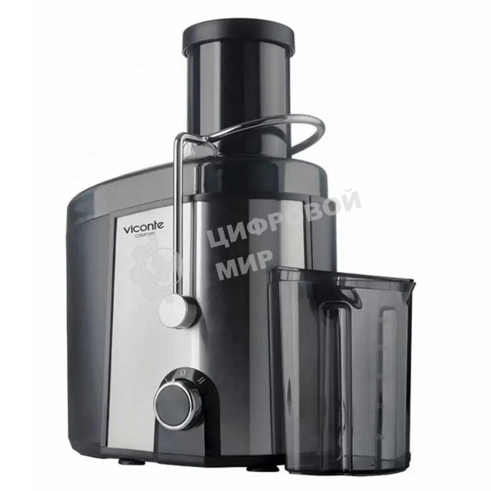 Соковыжималка Viconte VC-5002 серебристый, центробежная, 1200 Вт, 750 мл, механическое