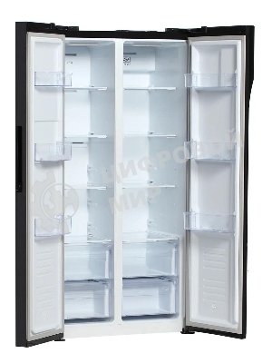 Холодильник Hyundai CS4505F черная сталь двухкамерный Side by Side 271/165л морозилка сбоку